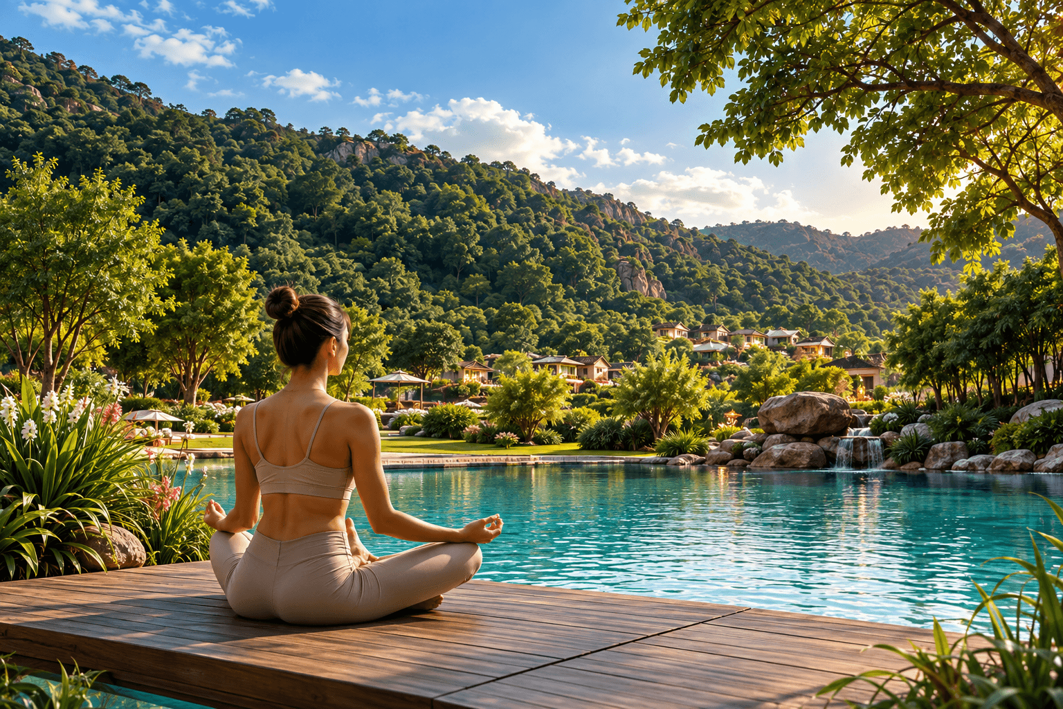 Lakeside Meditation Retreat at Golden Hour